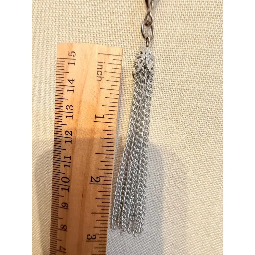 Vintage Sarah Coventry Silver Tone Tassel Necklace 20”